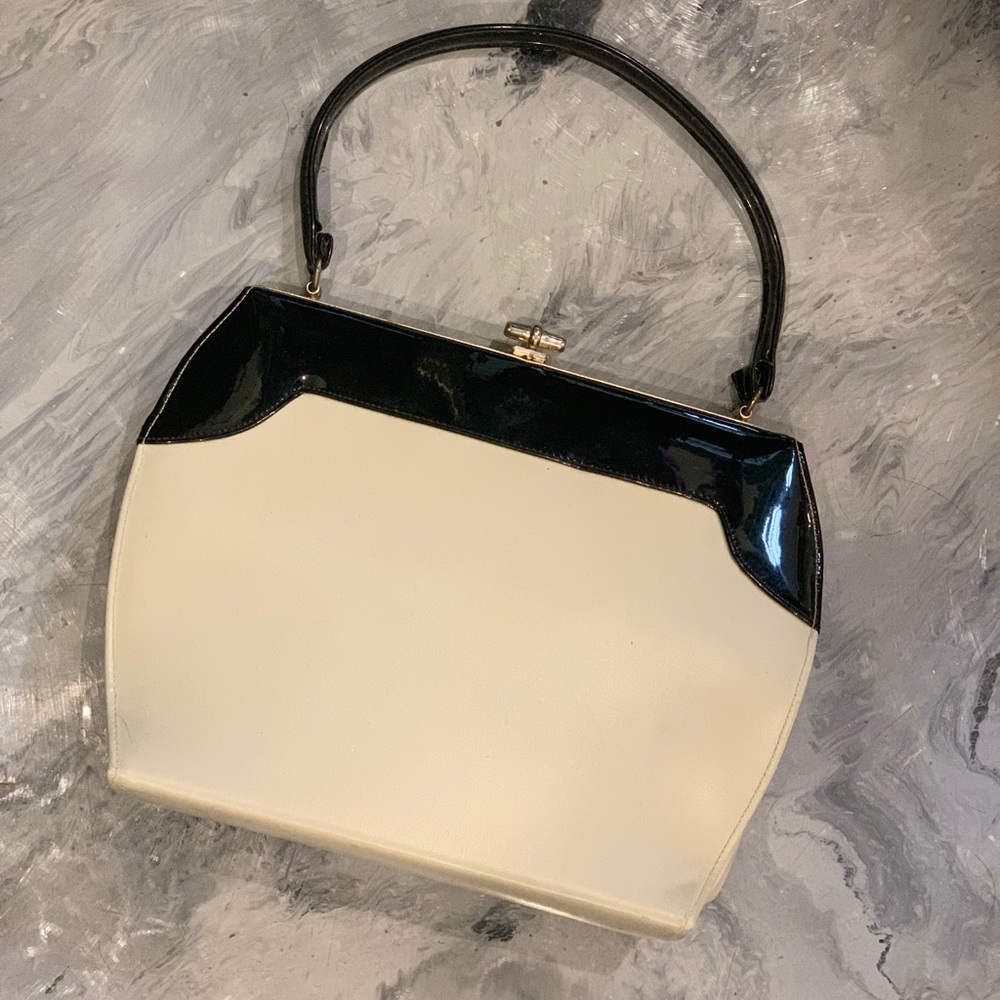 Vintage Cream and Black Mini Bag